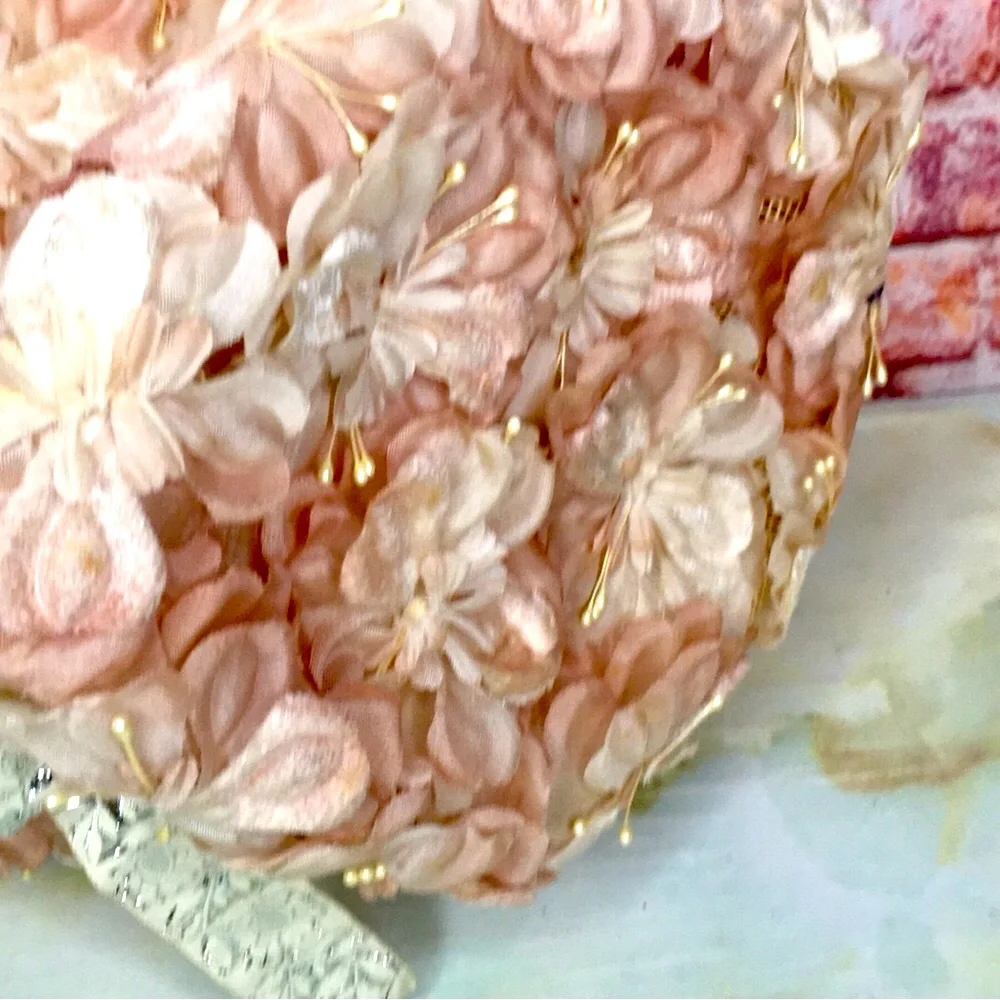 Vintage MCM Floral Pink Bucket  Hat